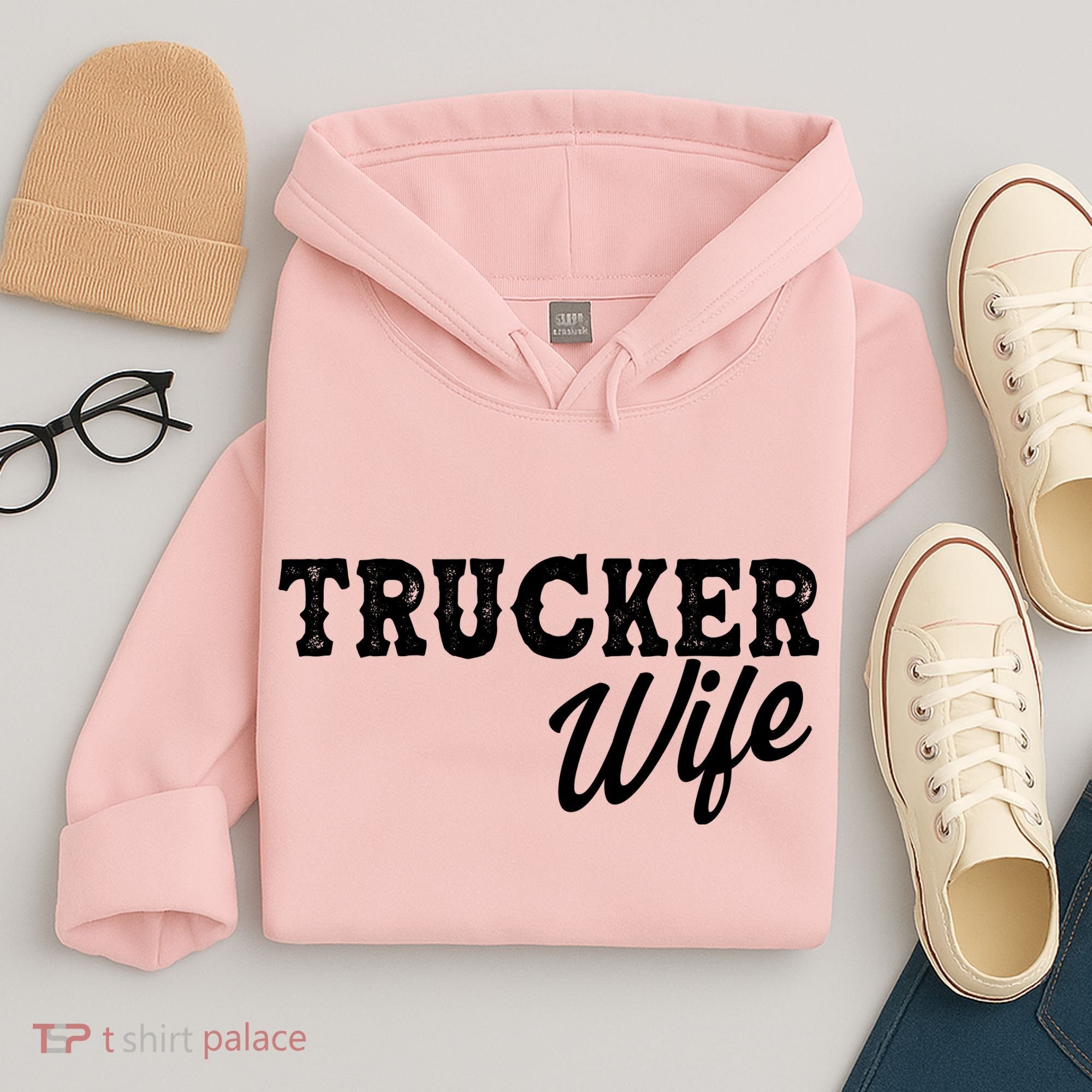 Support Trucker WIfe Hoodie