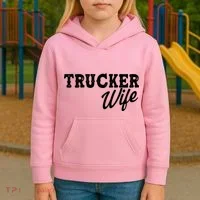 Support Trucker WIfe Kids Hoodie thumb 3