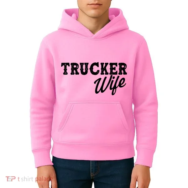 Support Trucker WIfe Kids Hoodie