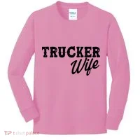 Support Trucker WIfe Kids Long Sleeve Shirt thumb 0