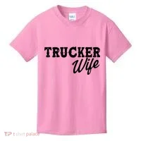 Support Trucker WIfe Kids T-Shirt thumb 0