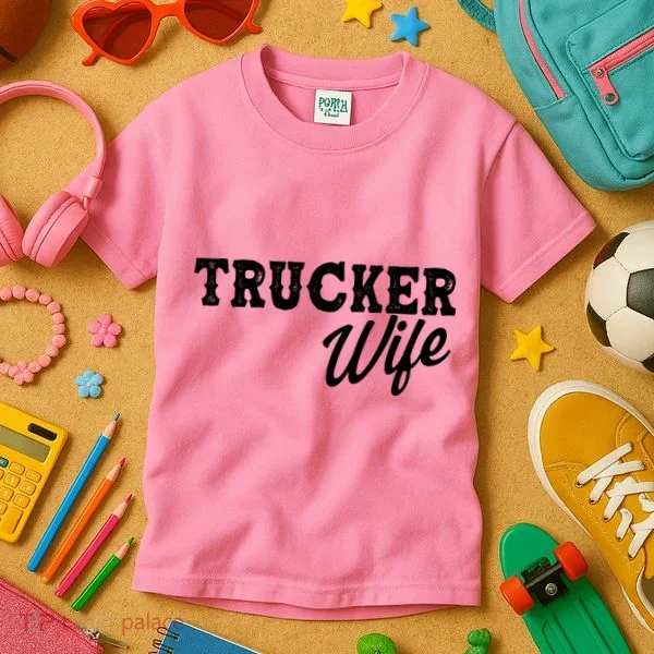 Support Trucker WIfe Kids T-Shirt