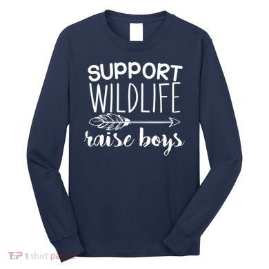 Support Wildlife Arrow Raise Boys Long Sleeve Shirt