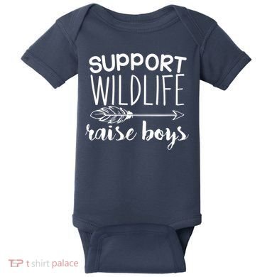 Support Wildlife Arrow Raise Boys Baby Bodysuit