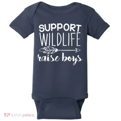 Support Wildlife Arrow Raise Boys Baby Bodysuit