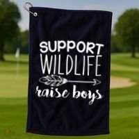 Support Wildlife Arrow Raise Boys Golf Towel thumb 1