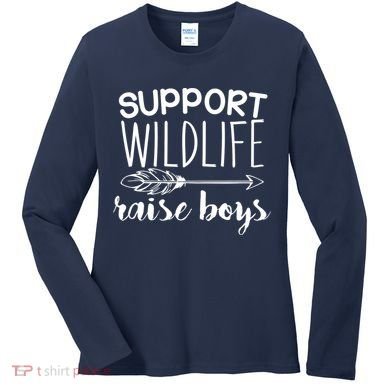 Support Wildlife Arrow Raise Boys Women's Long Sleeve Shirt