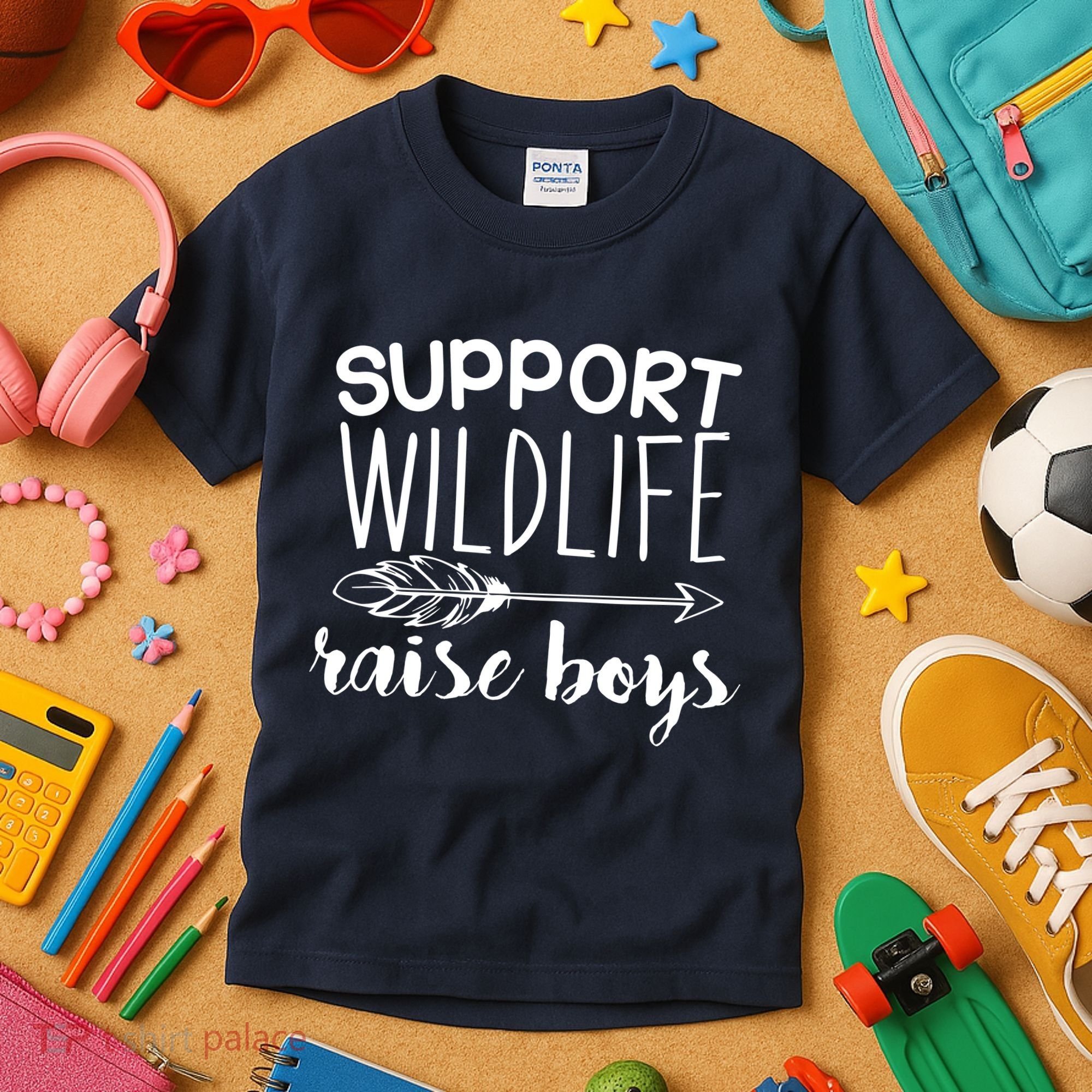 Support Wildlife Arrow Raise Boys Kids T-Shirt