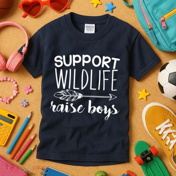 Support Wildlife Arrow Raise Boys Kids T-Shirt