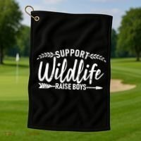 Support Wildlife Raise Boy Parents Golf Towel thumb 1
