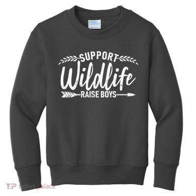 Support Wildlife Raise Boy Parents Kids Sweatshirt