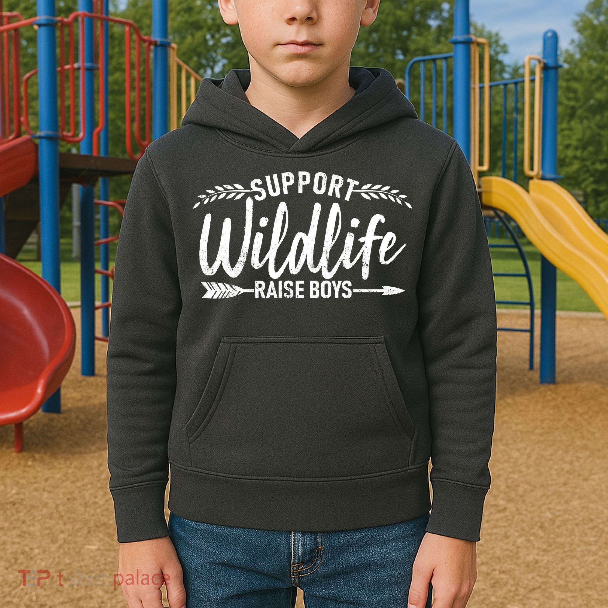 Support Wildlife Raise Boy Parents Kids Hoodie