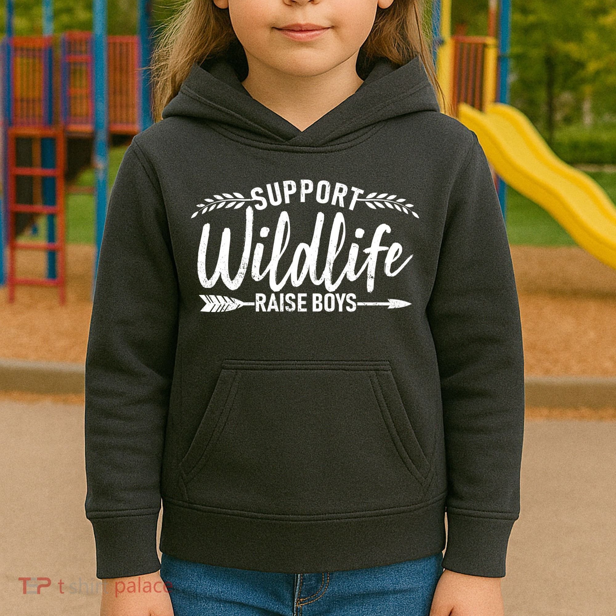Support Wildlife Raise Boy Parents Kids Hoodie