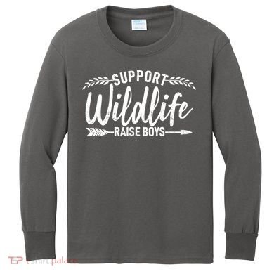Support Wildlife Raise Boy Parents Kids Long Sleeve Shirt