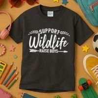 Support Wildlife Raise Boy Parents Kids T-Shirt thumb 3