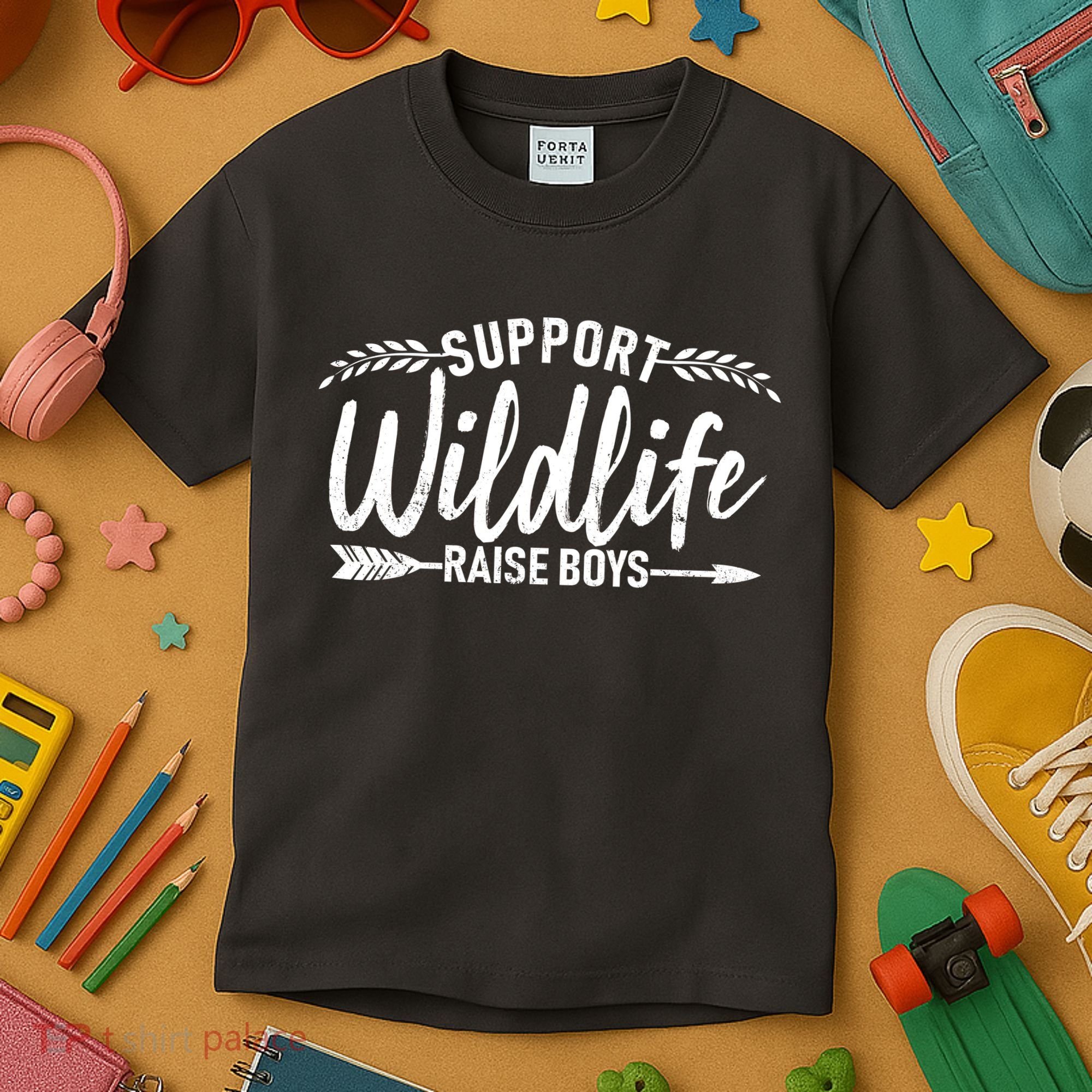 Support Wildlife Raise Boy Parents Kids T-Shirt