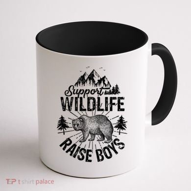 Support Wildlife Raise Boys Coffee Mug back