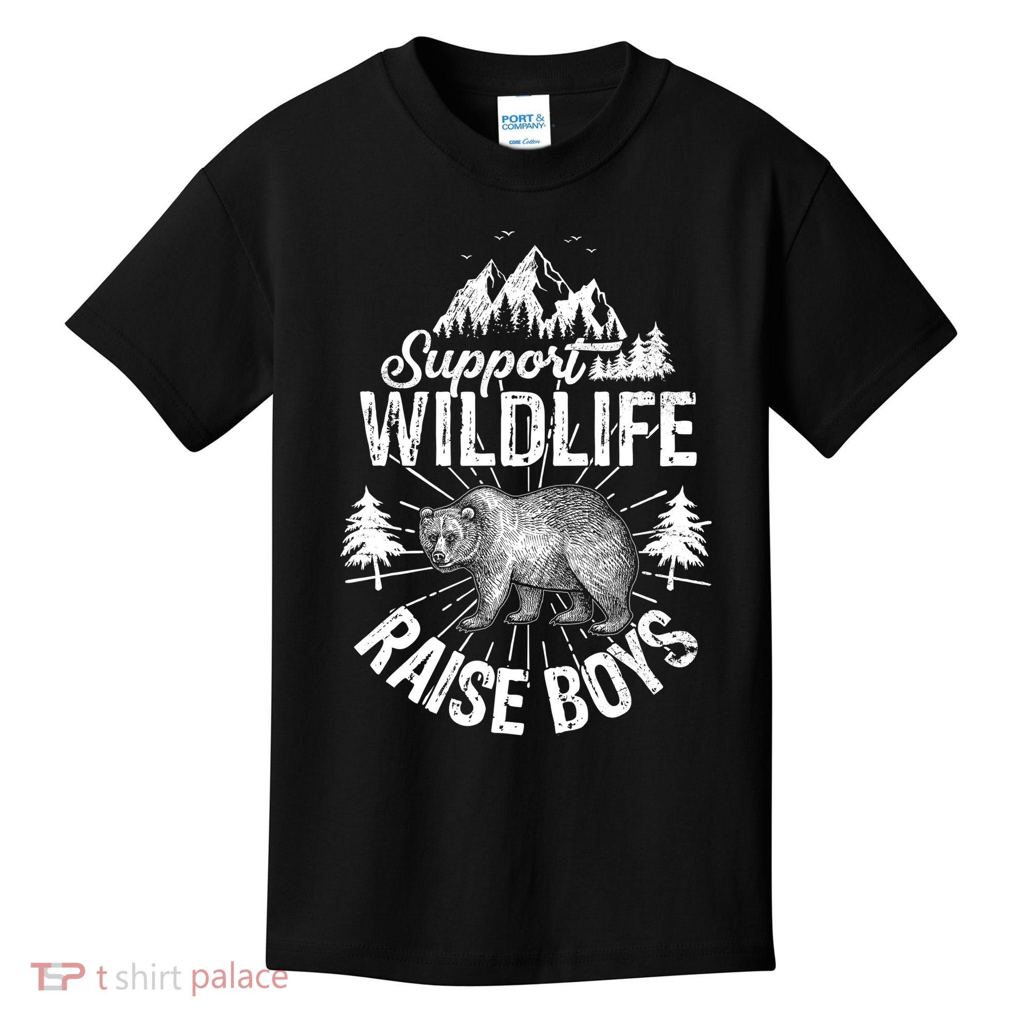 Support Wildlife Raise Boys Kids T-Shirt