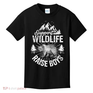 Support Wildlife Raise Boys Kids T-Shirt