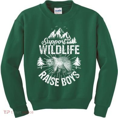 Support Wildlife Raise Boys Kids Sweatshirt