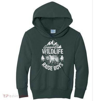 Support Wildlife Raise Boys Kids Hoodie