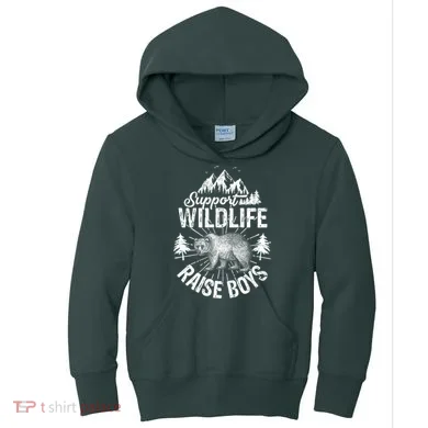 Support Wildlife Raise Boys Kids Hoodie