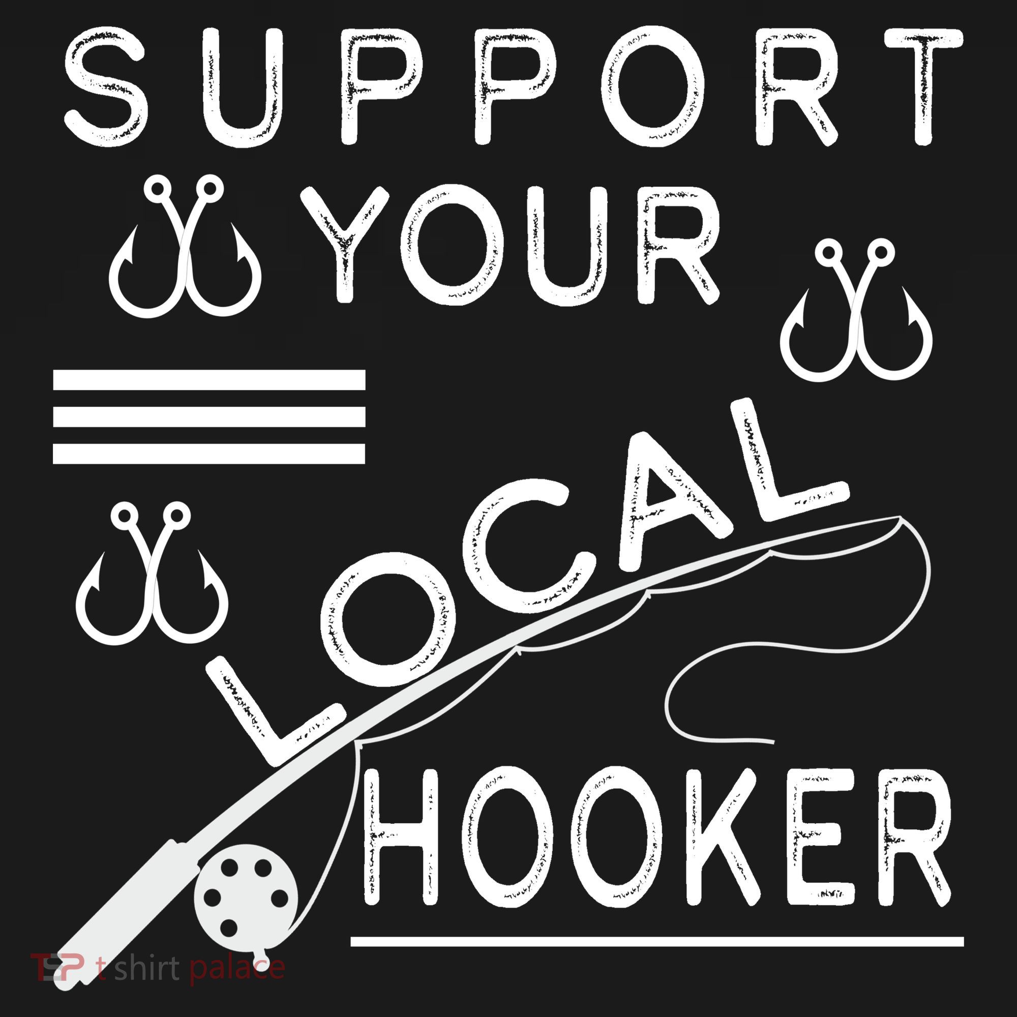 Support Your Local Hooker Funny Fishing Ornament