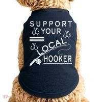 Support Your Local Hooker Funny Fishing Doggie Tank thumb 0
