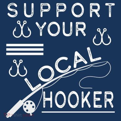 Support Your Local Hooker Funny Fishing Pom Pom 12in Knit Beanie