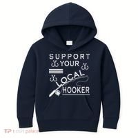 Support Your Local Hooker Funny Fishing Kids Hoodie thumb 0