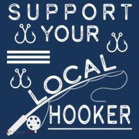 Support Your Local Hooker Funny Fishing Kids T-Shirt thumb 4