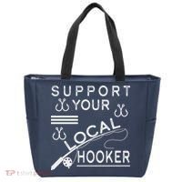 Support Your Local Hooker Funny Fishing Tote Bag thumb 0
