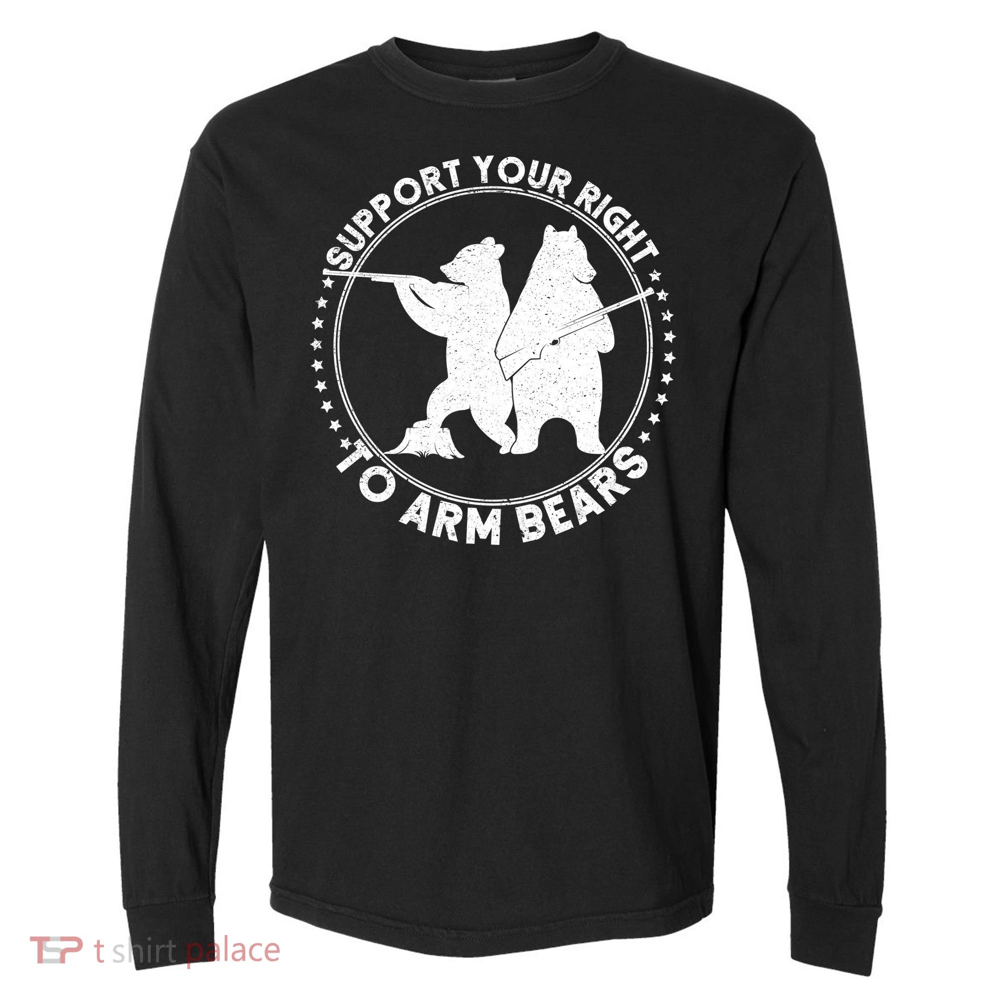 Support Your Right To Arm Bears Comfort Colors Heavyweight Long Sleeve T-Shirt
