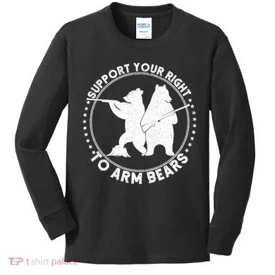 Support Your Right To Arm Bears Kids Long Sleeve Shirt