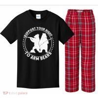 Support Your Right To Arm Bears Kids Plaid Pajama Set thumb 0