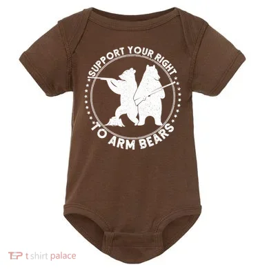 Support Your Right To Arm Bears Baby Bodysuit