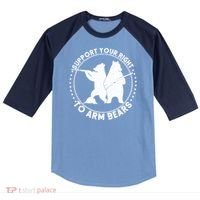 Support Your Right To Arm Bears Raglan Baseball Sleeve Shirt thumb 0