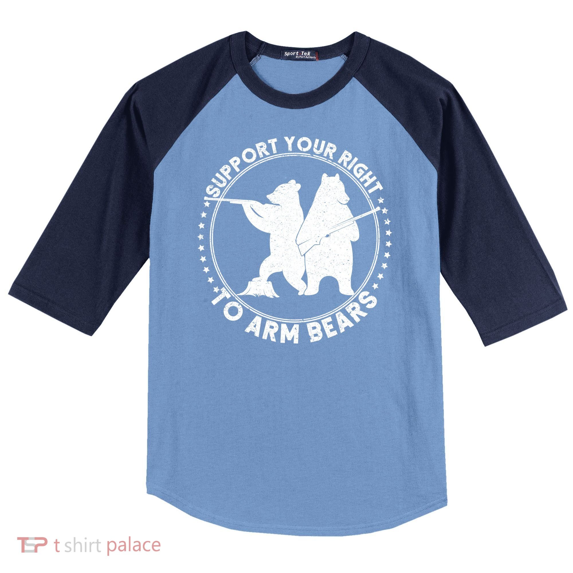 Support Your Right To Arm Bears Raglan Baseball Sleeve Shirt