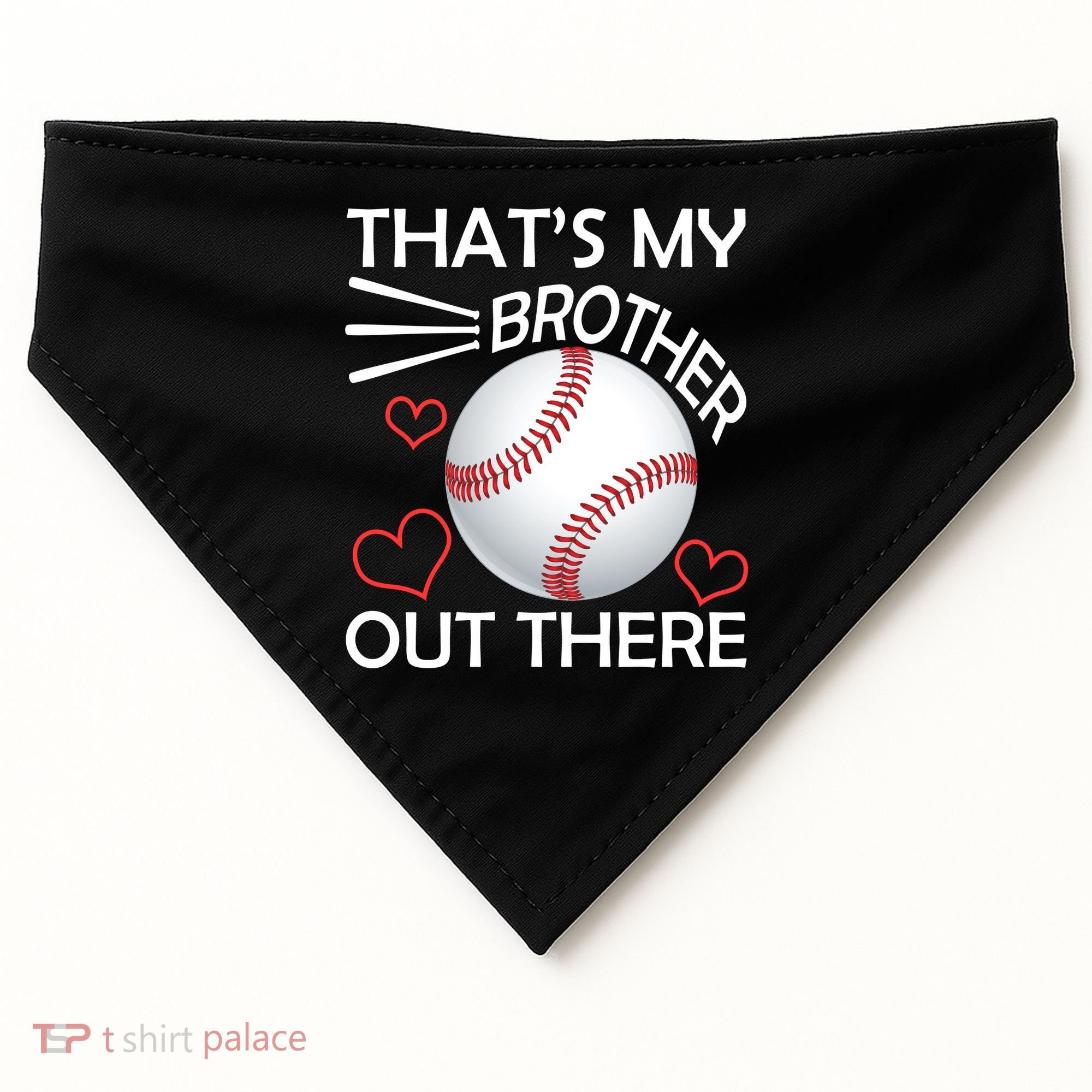 Supportive Baseball Sister That's My Brother Out There USA-Made Doggie Bandana