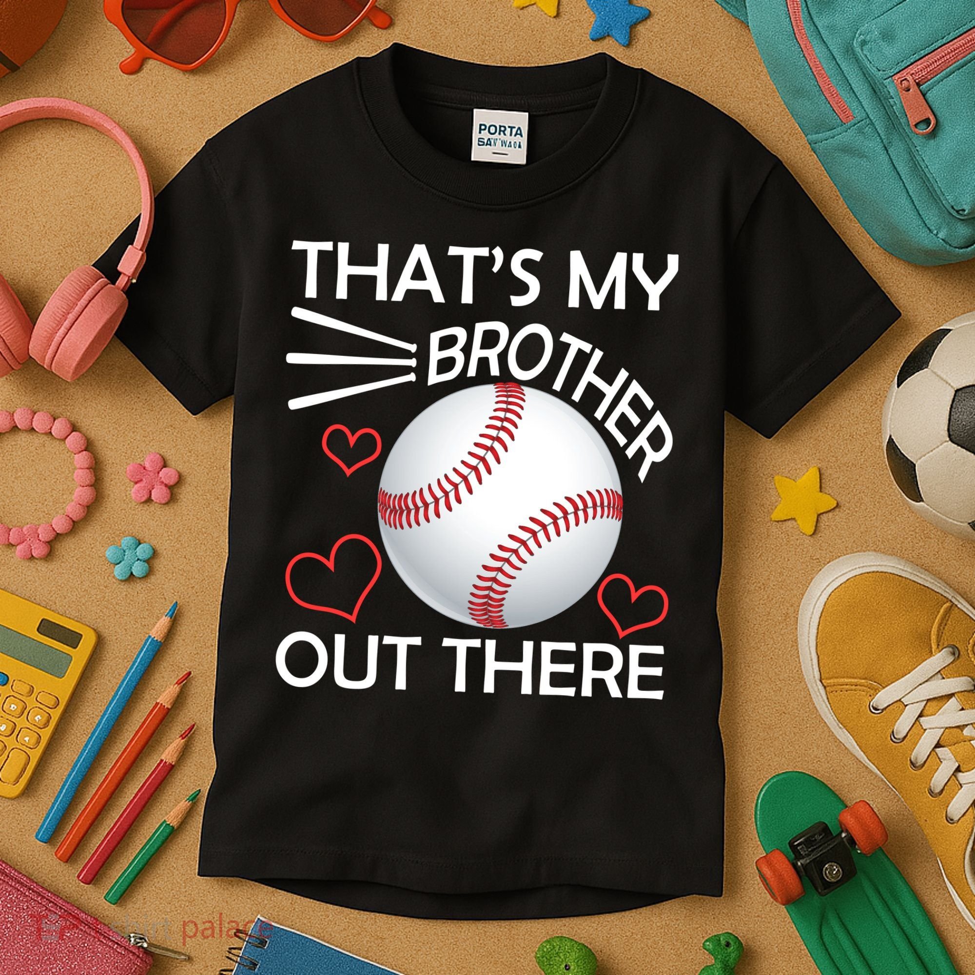 Supportive Baseball Sister That's My Brother Out There Kids T-Shirt