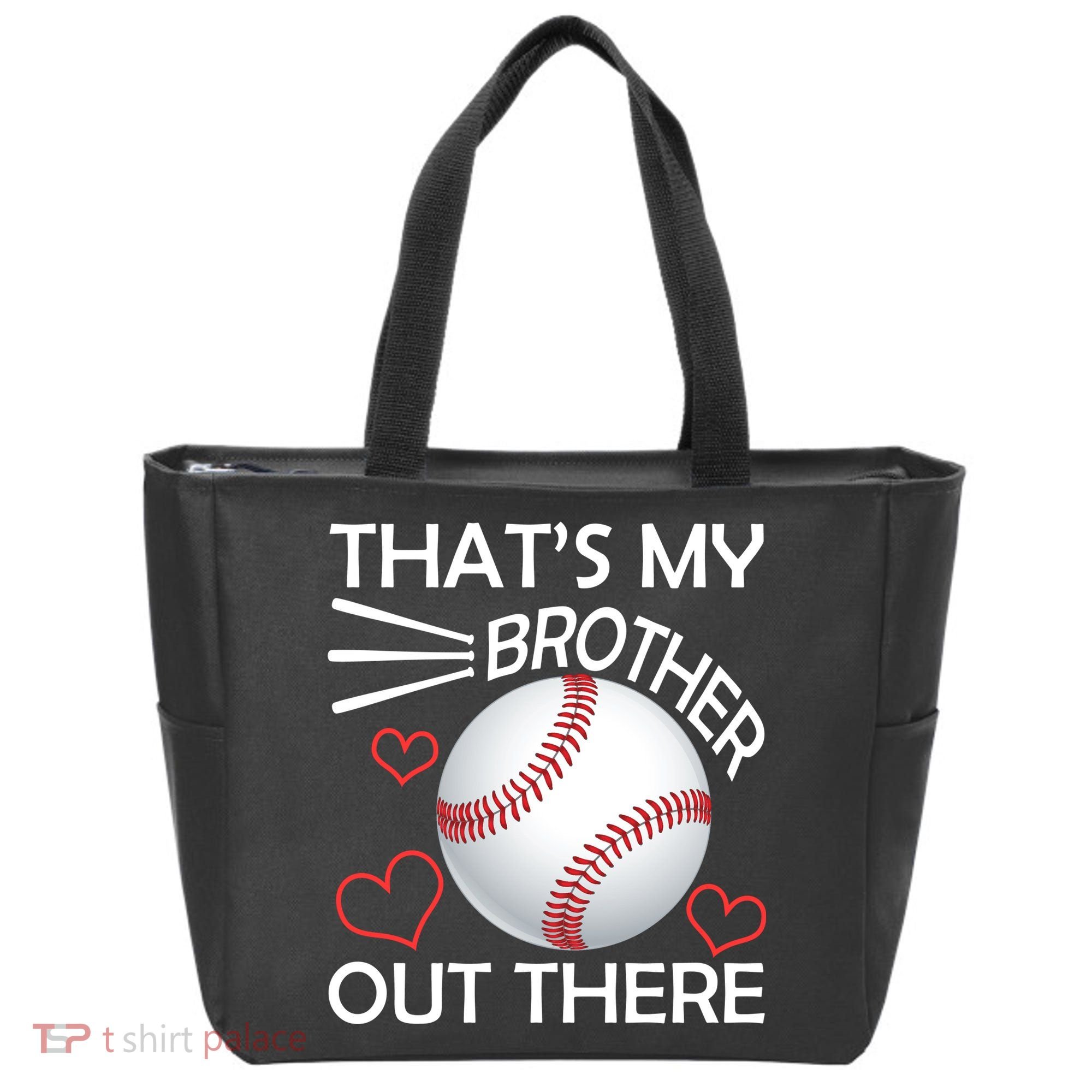 Supportive Baseball Sister That's My Brother Out There Tote Bag