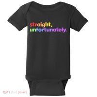 Straight Unfortunately Rainbow Pride Ally Baby Bodysuit thumb 0
