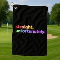 Straight Unfortunately Rainbow Pride Ally Golf Towel thumb 1