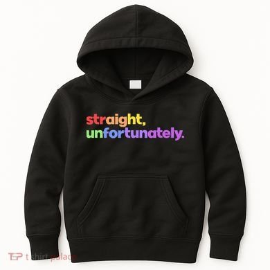 Straight Unfortunately Rainbow Pride Ally Kids Hoodie