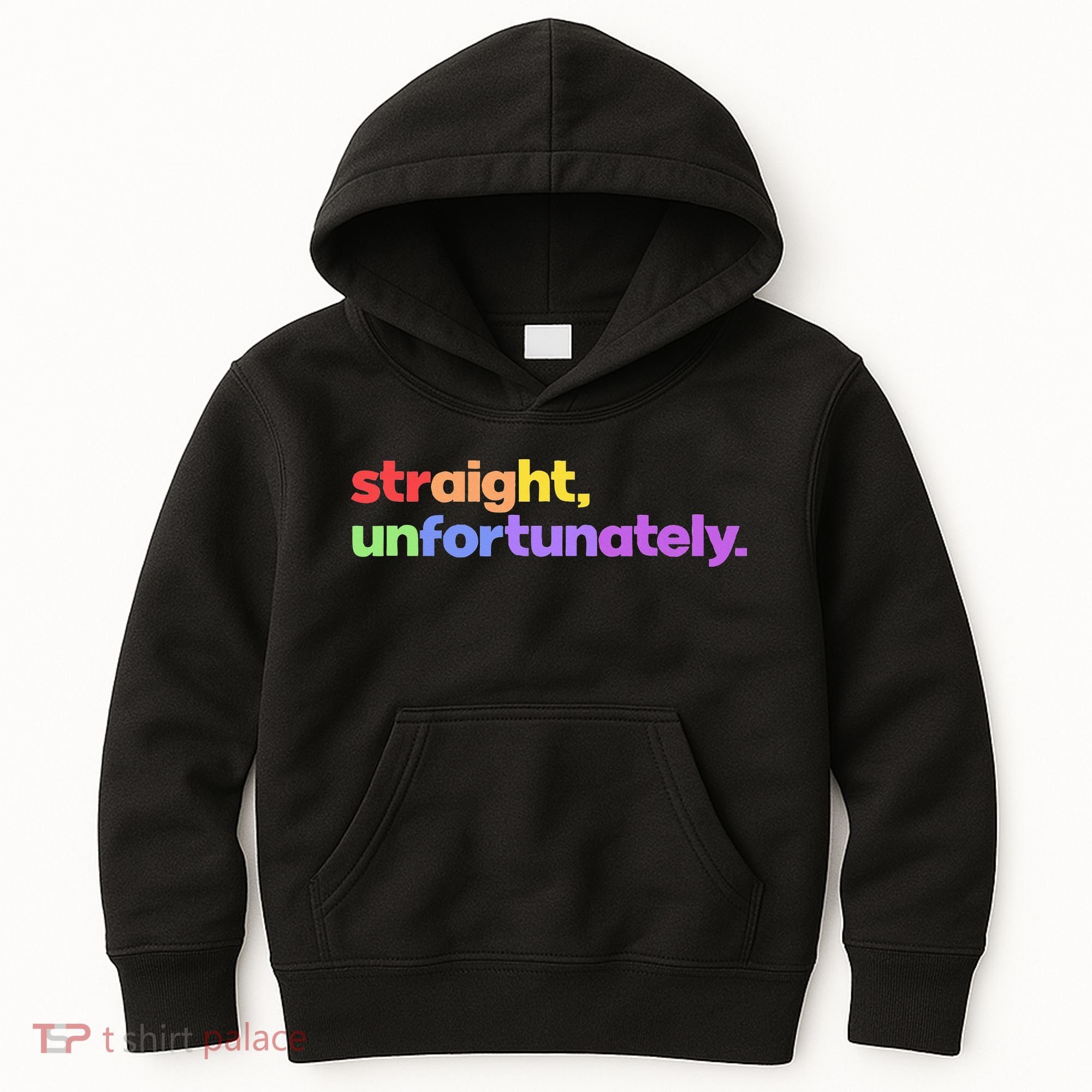 Straight Unfortunately Rainbow Pride Ally Kids Hoodie