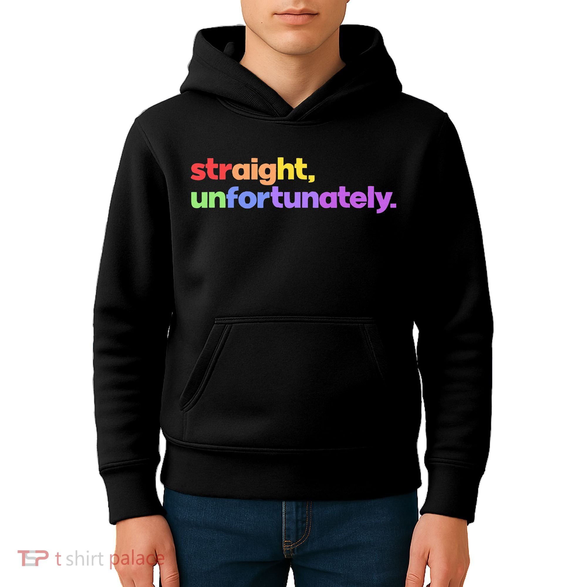 Straight Unfortunately Rainbow Pride Ally Kids Hoodie