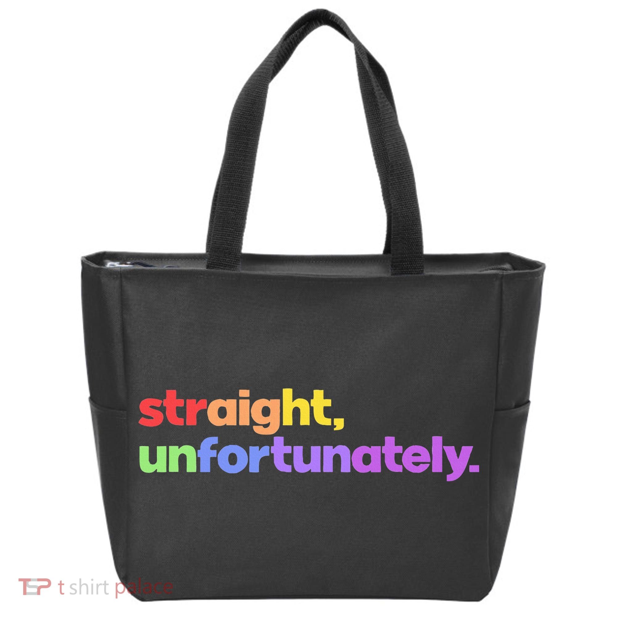 Straight Unfortunately Rainbow Pride Ally Tote Bag