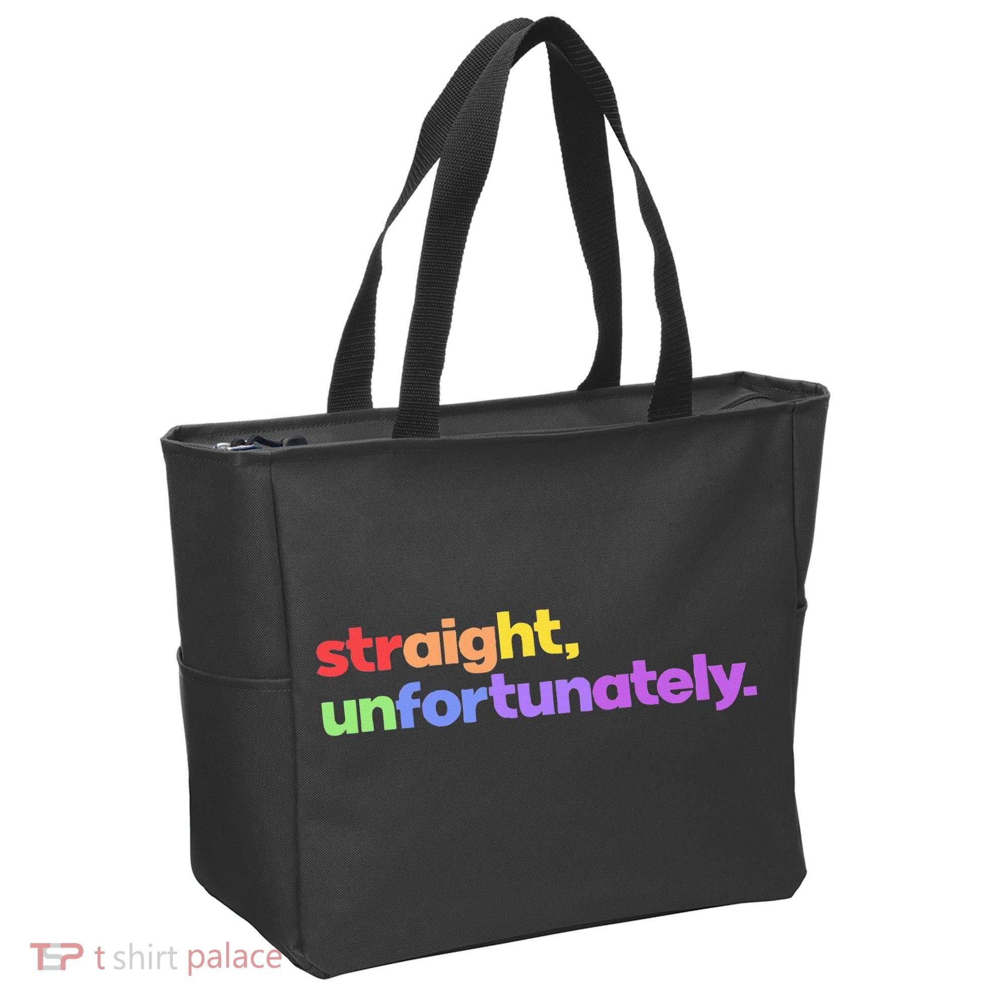 Straight Unfortunately Rainbow Pride Ally Tote Bag