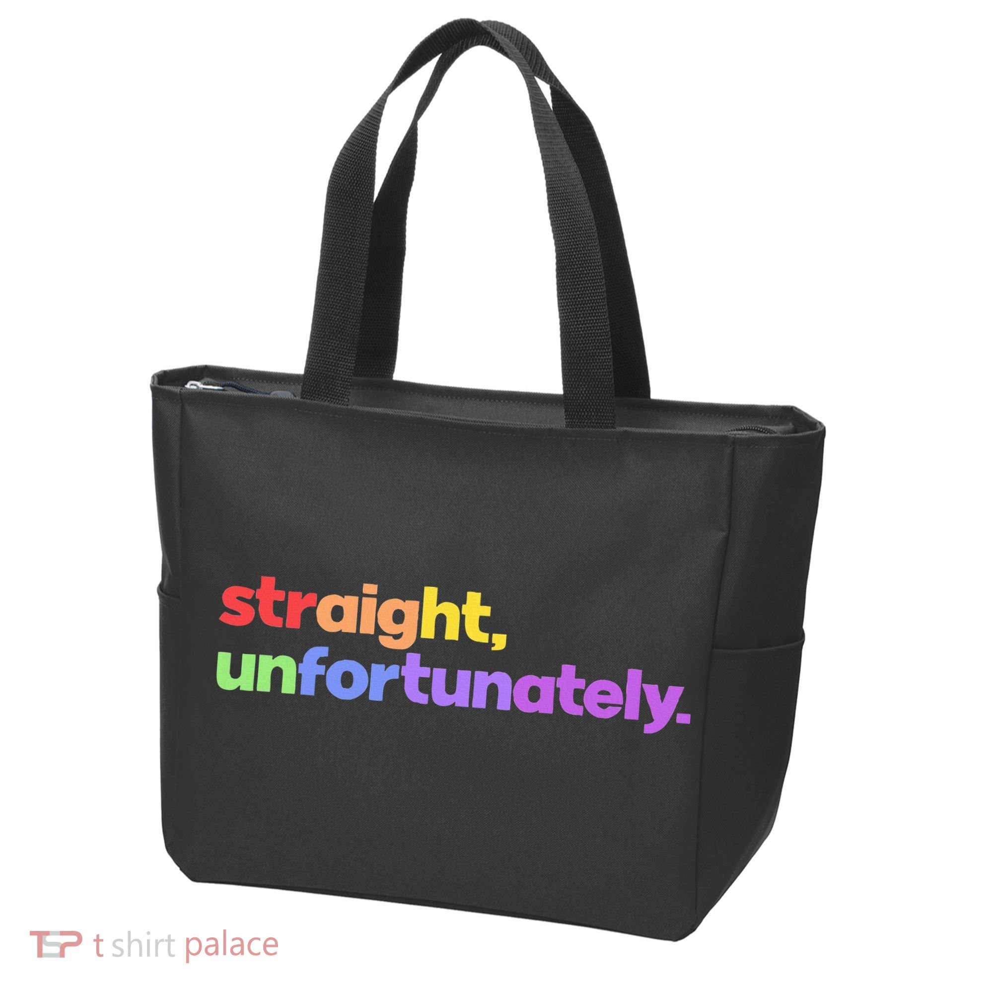 Straight Unfortunately Rainbow Pride Ally Tote Bag