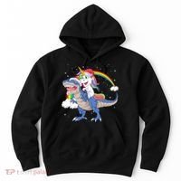Santa Unicorn Riding Dinosaur Hoodie thumb 0